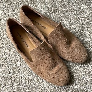 Lucky Brand brown suede loafers